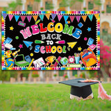 Maxbell Welcome Back to School Backdrop Hanging Photography Background for Classroom Style B