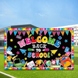 Maxbell Welcome Back to School Backdrop Hanging Photography Background for Classroom Style B