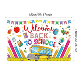 Maxbell Welcome Back to School Backdrop Hanging Photography Background for Classroom Style D