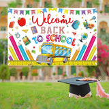 Maxbell Welcome Back to School Backdrop Hanging Photography Background for Classroom Style D