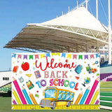 Maxbell Welcome Back to School Backdrop Hanging Photography Background for Classroom Style D