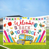 Maxbell Welcome Back to School Backdrop Hanging Photography Background for Classroom Style D