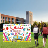 Maxbell Welcome Back to School Backdrop Hanging Photography Background for Classroom Style D