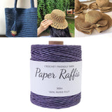 Maxbell Raffia Yarn for Crochet Gifts DIY for Nesting Basket Summer Hat Crochet Bags Dark Violet