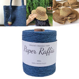 Maxbell Raffia Yarn for Crochet Gifts DIY for Nesting Basket Summer Hat Crochet Bags Dark Blue