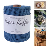 Maxbell Raffia Yarn for Crochet Gifts DIY for Nesting Basket Summer Hat Crochet Bags Dark Blue