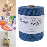 Maxbell Raffia Yarn for Crochet Gifts DIY for Nesting Basket Summer Hat Crochet Bags Dark Blue