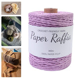 Maxbell Raffia Yarn for Crochet Gifts DIY for Nesting Basket Summer Hat Crochet Bags Light Violet