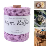 Maxbell Raffia Yarn for Crochet Gifts DIY for Nesting Basket Summer Hat Crochet Bags Light Violet
