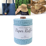 Maxbell Raffia Yarn for Crochet Gifts DIY for Nesting Basket Summer Hat Crochet Bags Light Blue