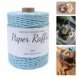 Maxbell Raffia Yarn for Crochet Gifts DIY for Nesting Basket Summer Hat Crochet Bags Light Blue