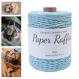 Maxbell Raffia Yarn for Crochet Gifts DIY for Nesting Basket Summer Hat Crochet Bags Light Blue