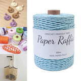 Maxbell Raffia Yarn for Crochet Gifts DIY for Nesting Basket Summer Hat Crochet Bags Light Blue