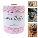 Maxbell Raffia Yarn for Crochet Gifts DIY for Nesting Basket Summer Hat Crochet Bags Light Pink
