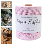 Maxbell Raffia Yarn for Crochet Gifts DIY for Nesting Basket Summer Hat Crochet Bags Light Pink