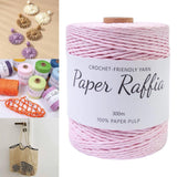 Maxbell Raffia Yarn for Crochet Gifts DIY for Nesting Basket Summer Hat Crochet Bags Light Pink