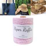 Maxbell Raffia Yarn for Crochet Gifts DIY for Nesting Basket Summer Hat Crochet Bags Light Pink