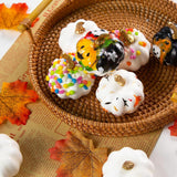 Maxbell 10 Pieces White Artificial Pumpkins Fun for Halloween Fireplace Thanksgiving