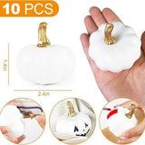 Maxbell 10 Pieces White Artificial Pumpkins Fun for Halloween Fireplace Thanksgiving