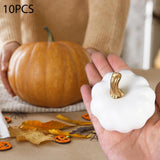 Maxbell 10 Pieces White Artificial Pumpkins Fun for Halloween Fireplace Thanksgiving