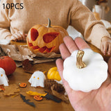 Maxbell 10 Pieces White Artificial Pumpkins Fun for Halloween Fireplace Thanksgiving