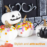 Maxbell 10 Pieces White Artificial Pumpkins Fun for Halloween Fireplace Thanksgiving