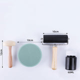 Maxbell Rubber Brayer Roller Handheld Printing Roller for Scrapbooking Engraving Ink