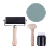 Maxbell Rubber Brayer Roller Handheld Printing Roller for Scrapbooking Engraving Ink