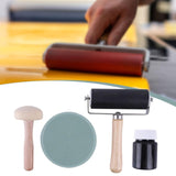 Maxbell Rubber Brayer Roller Handheld Printing Roller for Scrapbooking Engraving Ink
