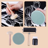 Maxbell Rubber Brayer Roller Handheld Printing Roller for Scrapbooking Engraving Ink