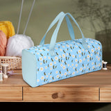 Maxbell Yarn Storage Organizer with Handle Crochet Bag for Yarn Skeins Crochet Hooks Blue Bee