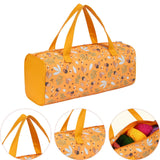 Maxbell Yarn Storage Organizer with Handle Crochet Bag for Yarn Skeins Crochet Hooks Hazelnut Dragonfly