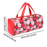 Maxbell Yarn Storage Organizer with Handle Crochet Bag for Yarn Skeins Crochet Hooks Rose Garden