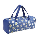 Maxbell Yarn Storage Organizer with Handle Crochet Bag for Yarn Skeins Crochet Hooks Blue Flower
