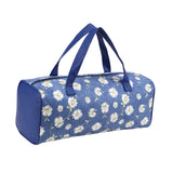 Maxbell Yarn Storage Organizer with Handle Crochet Bag for Yarn Skeins Crochet Hooks Blue Flower