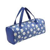 Maxbell Yarn Storage Organizer with Handle Crochet Bag for Yarn Skeins Crochet Hooks Blue Flower