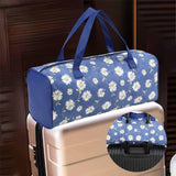 Maxbell Yarn Storage Organizer with Handle Crochet Bag for Yarn Skeins Crochet Hooks Blue Flower