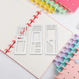 Maxbell 3 Pieces Journal Stencils Planner Stamps Notebook Lines Handmade Lightweight Style A