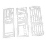 Maxbell 3 Pieces Journal Stencils Planner Stamps Notebook Lines Handmade Lightweight Style B