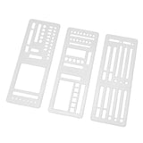 Maxbell 3 Pieces Journal Stencils Planner Stamps Notebook Lines Handmade Lightweight Style B