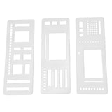 Maxbell 3 Pieces Journal Stencils Planner Stamps Notebook Lines Handmade Lightweight Style C