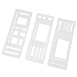 Maxbell 3 Pieces Journal Stencils Planner Stamps Notebook Lines Handmade Lightweight Style C