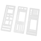 Maxbell 3 Pieces Journal Stencils Planner Stamps Notebook Lines Handmade Lightweight Style C