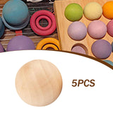 Maxbell 5x Wood Balls Decorative Wood Craft Balls Jewelry Making Smooth Wooden Balls Diameter 6.5cm