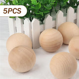 Maxbell 5x Wood Balls Decorative Wood Craft Balls Jewelry Making Smooth Wooden Balls Diameter 6.5cm