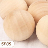 Maxbell 5x Wood Balls Decorative Wood Craft Balls Jewelry Making Smooth Wooden Balls Diameter 7.5cm
