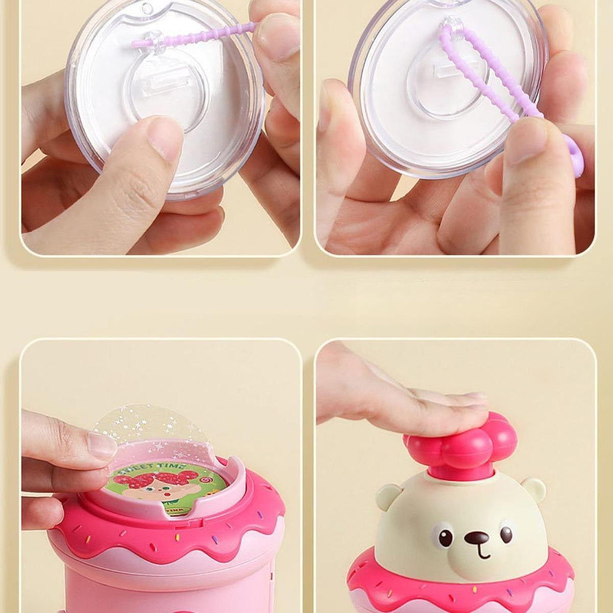 Button Maker Machine Cute for Crafting Projects Easy to Use with Accessories Pink