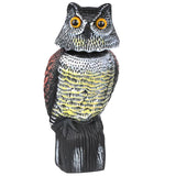 Maxbell 2pcs Large Realistic Owl Decoy w/ Rotating Head Bird Crow Scarer Scarecrow