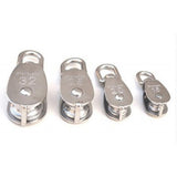 Maxbell 5pieces Stainless Single Wheel Pulley Block Swivel Rope Sheave Eye M15
