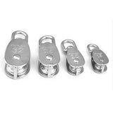 Maxbell 5pieces Stainless Single Wheel Pulley Block Swivel Rope Sheave Eye M15